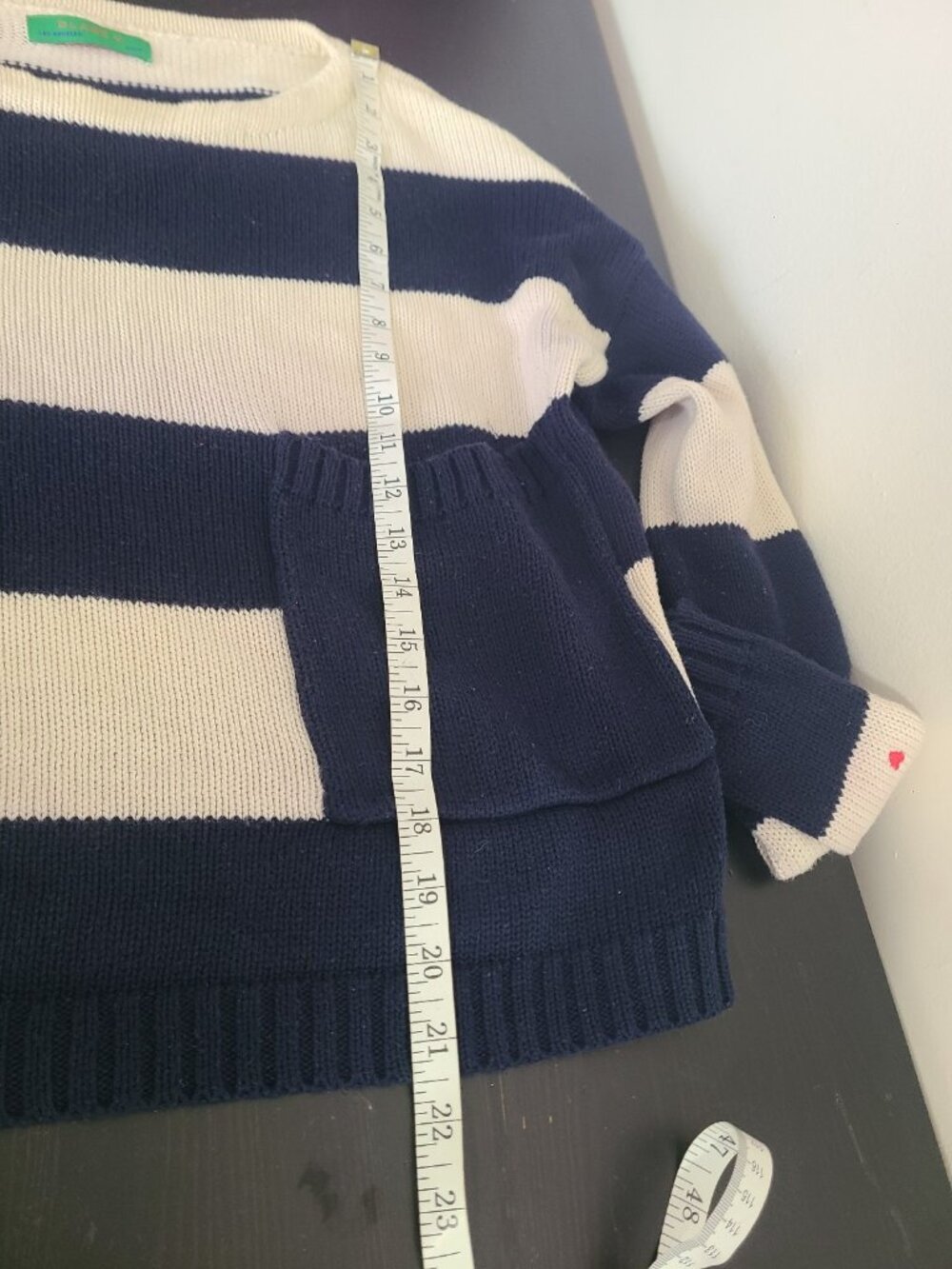 Clare V. Dorothee Sweater navy cream stripes knit size XS/S - Picture 4 of 10